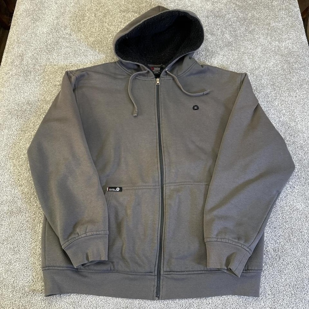 Vintage Southpole Authentic Collection Heavy Grey Hoodie 2XL Black Fleece Lined